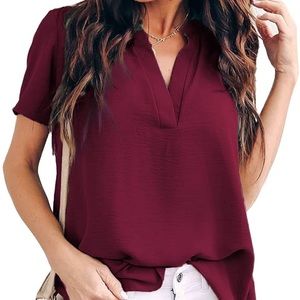 V Neck Chiffon Blouse
